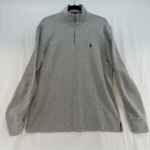 Polo Ralph Lauren Long Sleeve Quarter Zip Polo Gray Heavyweight Soft Men’s M